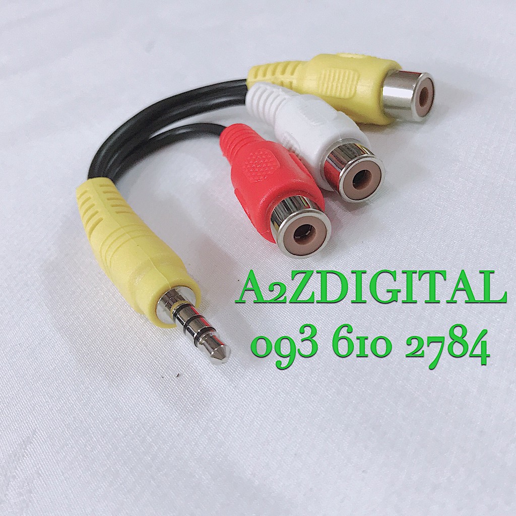 DÂY LOA CHUYỂN TỪ JACK CẮM 3.5mm SANG 3 ĐẦU BÔNG SEN_RCA CÁI