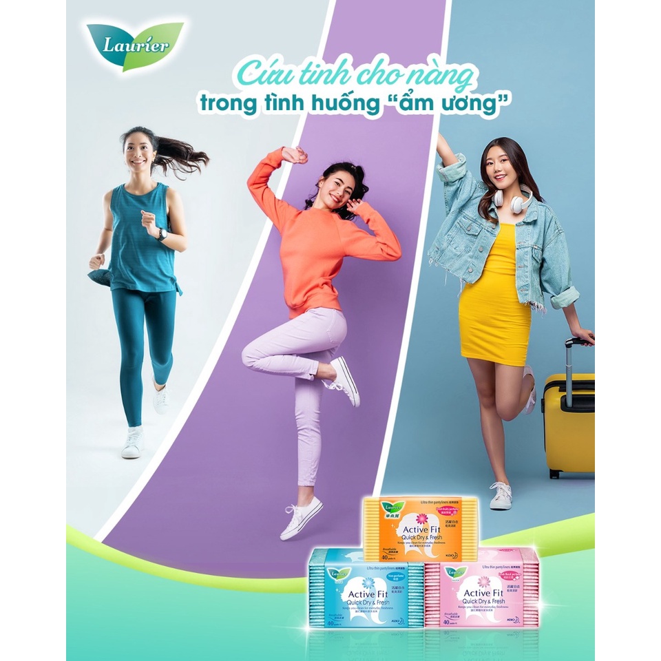 Băng Vệ Sinh Laurier Hàng Ngày H Ultra Thin Pantyliner Active Fit  40 Pads