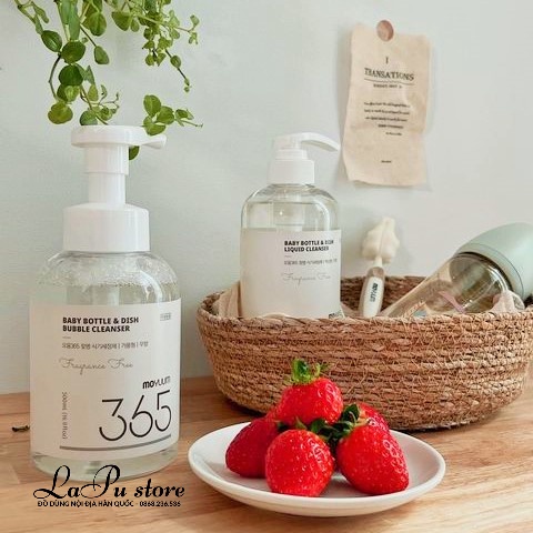 Nước rửa bình Moyuum 365 dạng bọt 500ml, dạng Gel 600ml