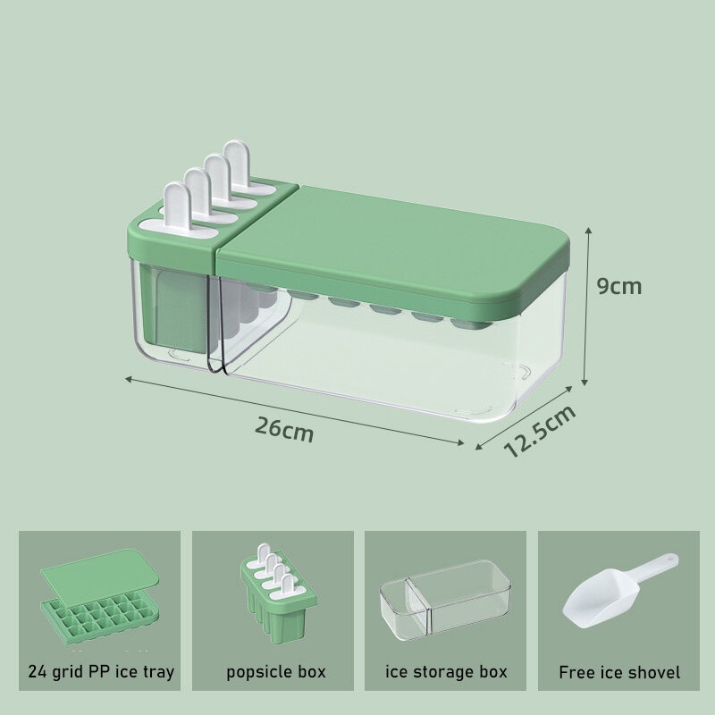 ONLY HOUSE Khuôn Làm Kem 24 Ngăn Hai Trong Một Sức Chứa Lớn Kèm Nắp Đậy DIY