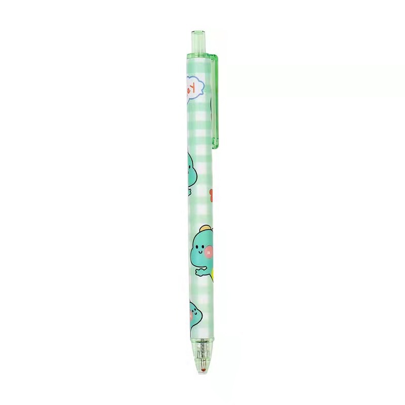 Set 6 Bút Bi Mực Đen Ngòi 0.5mm Hình Khủng Long Phong Cách Hàn Quốc Đáng Yêu
