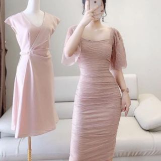 Váy body nhúm tay bồng cổ vuông thiết kế9