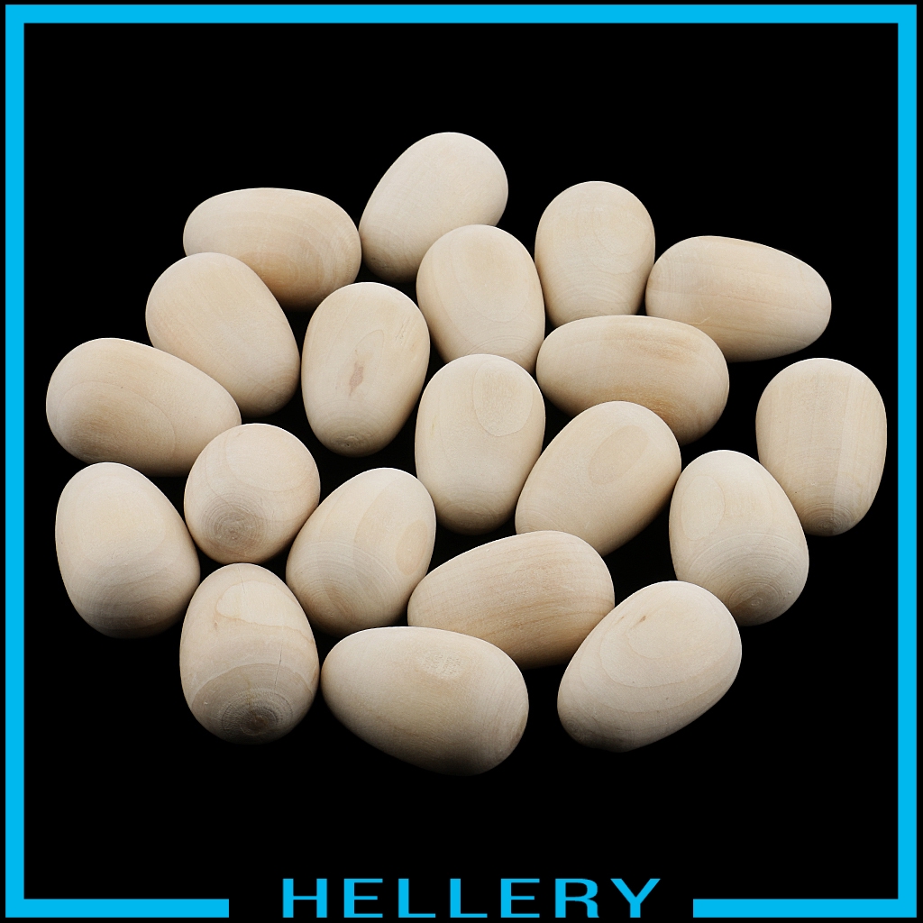 Set 20 Quả Trứng Gỗ Tự Nhiên Dùng Trang Trí Phục Sinh