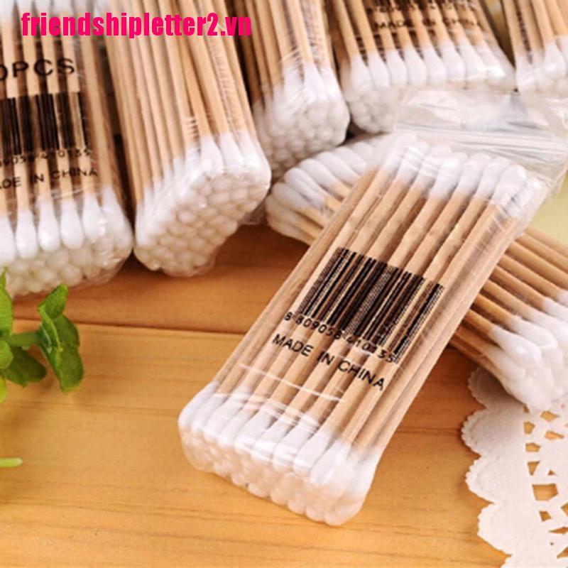 Hộp Tăm Bông 30-35 cotton Hai Đầu Thân Gỗ Làm Sạch Tai / Cơ Thể