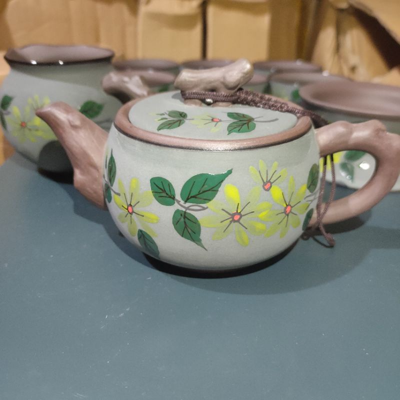 Combo bộ ấm chén trà tử sa Nghi Hưng chính hãng hoạ tiết đẹp