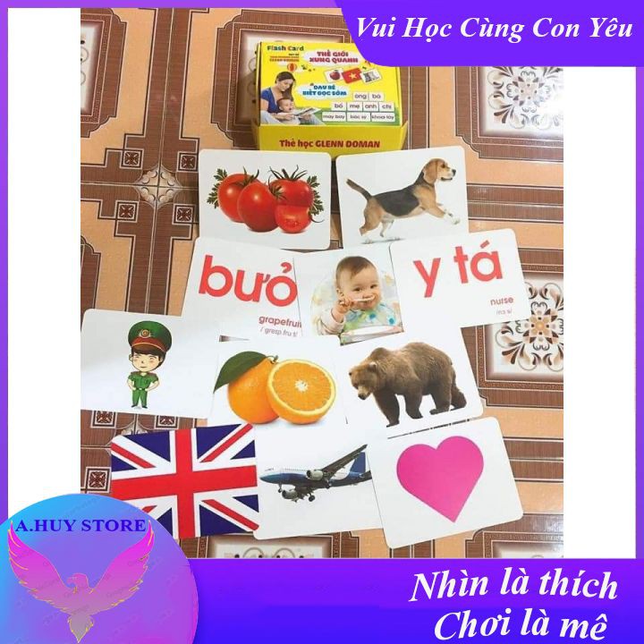 Dạy Học Cho Bé  Bộ Thẻ Flashcards khổ A5 (size to nhất)