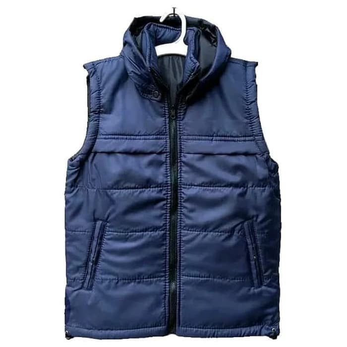 Áo Khoác Dù Không Tay Có Nón Màu Đen Size L Thời Trang Cho Nam