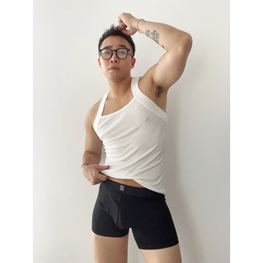 Áo Sát Nách Nam Ba Lỗ Body Tanktop 03 Cổ Vuông Chất Liệu Cotton Tập Gym Chạy Bộ Hai Màu Đen Trắng Trơn WHISTL3