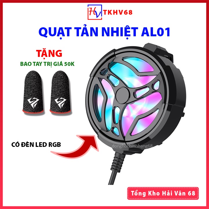 Quạt tản nhiệt AL01 có đèn RGB Phiên bản mới không gây tiếng ồn dùng cho các dòng điện thoại di động hàng cao cấp