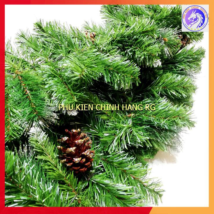 Dây Trang Trí Giáng Sinh Noel 3 Loại Lá Gắn Trái Thông Dài 270cm Dây Thông 2m7 Trang Trí Đẹp