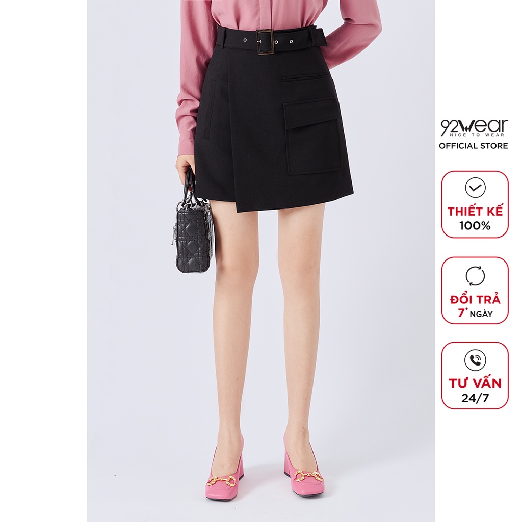 Chân váy ngắn 92WEAR thiết kế thanh lịch túi ốp trẻ trung JAA1206 | BigBuy360 - bigbuy360.vn