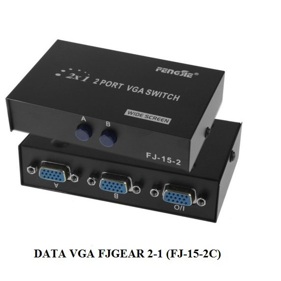 Bộ chia Vga 2 CPU Ra 1 màn hình FJGEAR (2 Port VGA Video Switch)