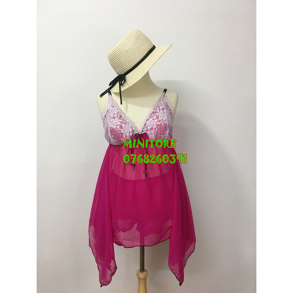 [45KG - 60KG] BỘ VOAN MỎNG CÓ MÚT CÁNH DƠI SEXY, QUYẾN RŨ