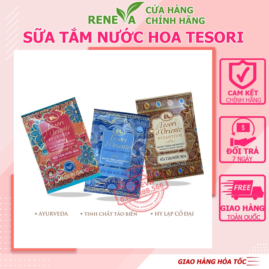 Sữa Tắm Tesori CHÍNH HÃNG, Sữa Tắm Nước Hoa Cao Cấp Nhập Khẩu, Cấp Ẩm Da Mềm Mại, Lưu Hương Lâu TES01 RENEVA