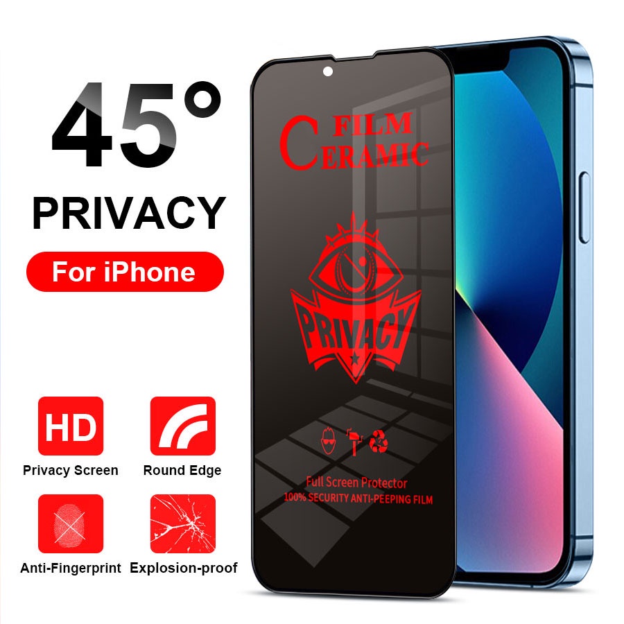 [Không bao giờ vỡ] kính cường lực dẻo Chống Nhìn Trộm Full Màn Cho iPhone 14 13 12 11 Pro Max 6S 7 8 Plus SE 2022 X XS XR
