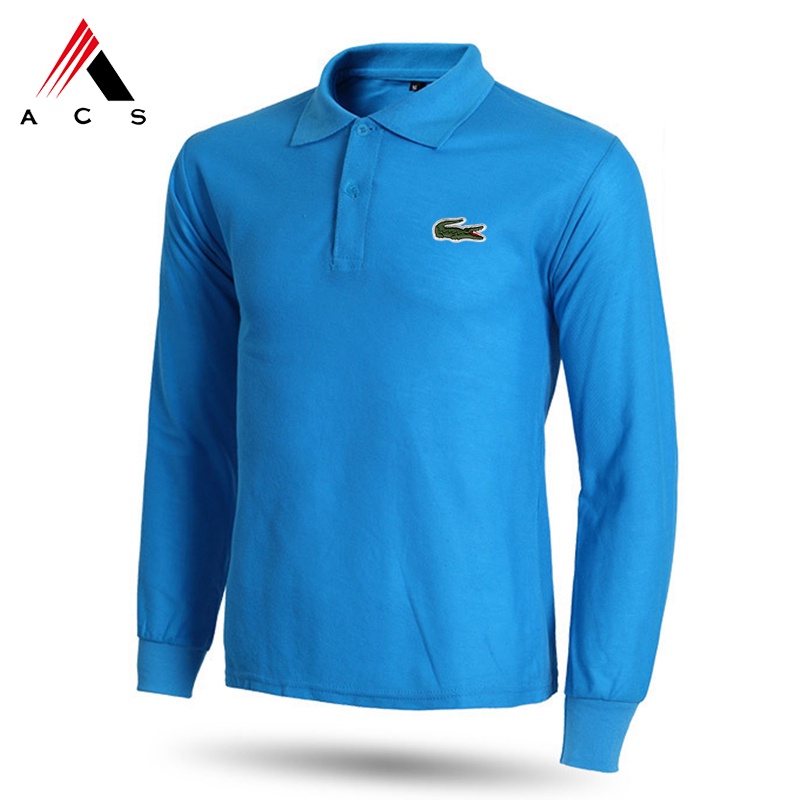 Áo polo Dài Tay Thêu Họa Tiết 6 Màu Lựa Chọn Dành Cho Nam