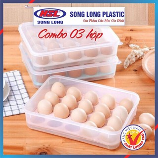 Combo 03 Hộp Nhựa Đựng Trứng 24 Quả SongLong Plastic 🚨🚨🚨SIÊU RẺ !!! RẺ NHẤT🚨🚨🚨 Khay Nhựa Đựng Trứng Trong Tủ Lạnh 24 Quả