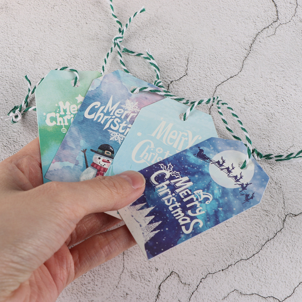 Set 50 Thẻ Giấy Kraft Treo Trang Trí Giáng Sinh DIY