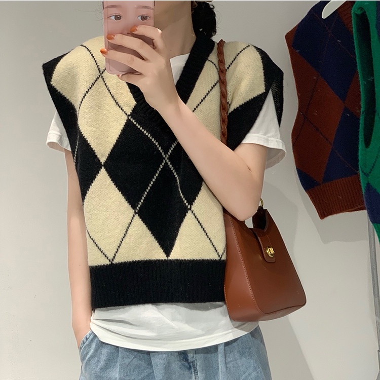 Áo Khoác Cardigan Không Tay Dáng Rộng Phong Cách Retro Hàn Quốc Cho Nữ | BigBuy360 - bigbuy360.vn