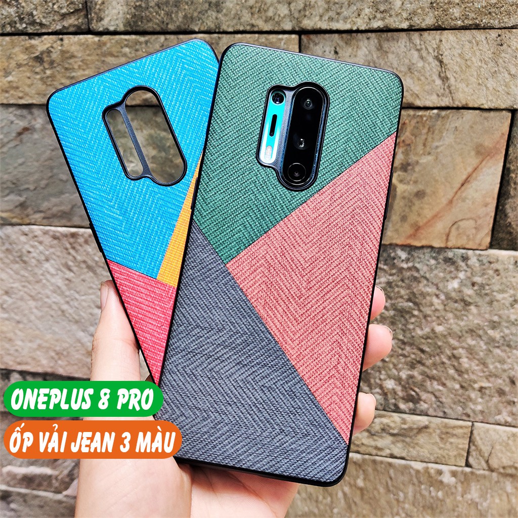 Ốp lưng Oneplus 8 Pro vân vải jean 3 màu độc đáo