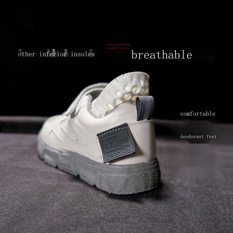 Giày Sneaker Da Màu Trắng Phong Cách Hàn Quốc Thời Trang Xuân Thu 2022 Cho Bé