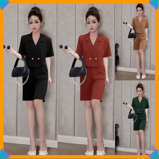 Set áo vest croptop mix quần ngố lửng xinh xắn TJ1151