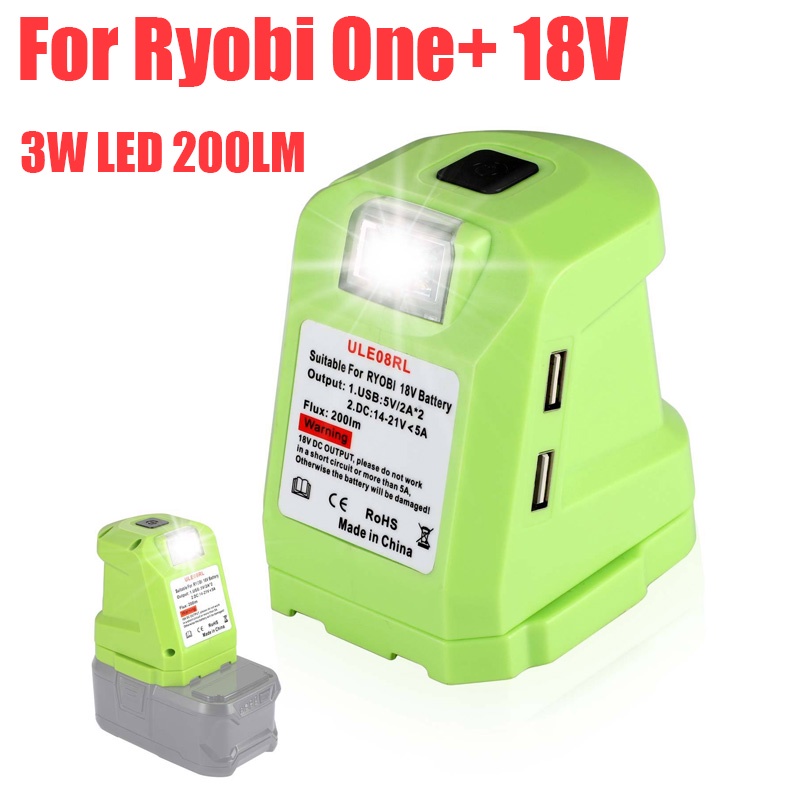 Đèn Pin LED Chiếu Sáng Ngoài Trời Cho RYOBI 18V Lithium Nickel One + Pin