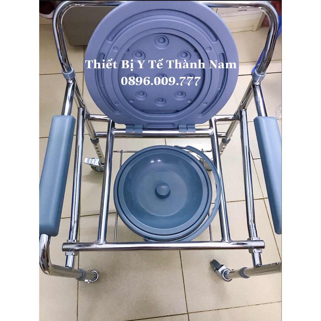 Ghế Bô Vệ Sinh, Ghế Tắm Cao Cấp G696 Có Bánh Xe Di Chuyển Đi Lại Cho Người Già, Bệnh Nhân