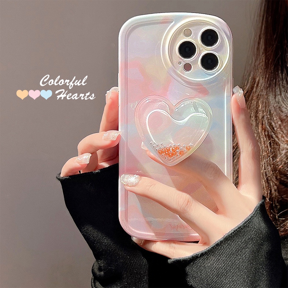Ốp lưng cho iphone - Ốp sắc màu colorful kèm giá đỡ siêu xinh như hình