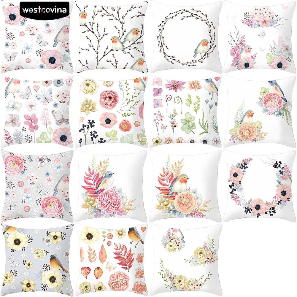 Áo gối vuông hình hoa