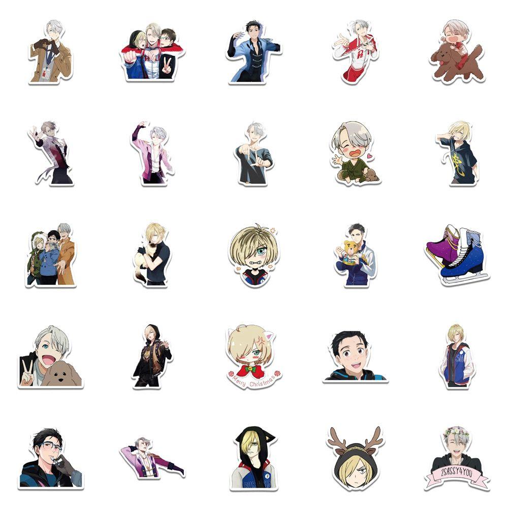 Miếng Dán Trang Trí Điện Thoại / Laptop Tự Dính Họa Tiết Graffiti YURI on ICE Sáng Tạo