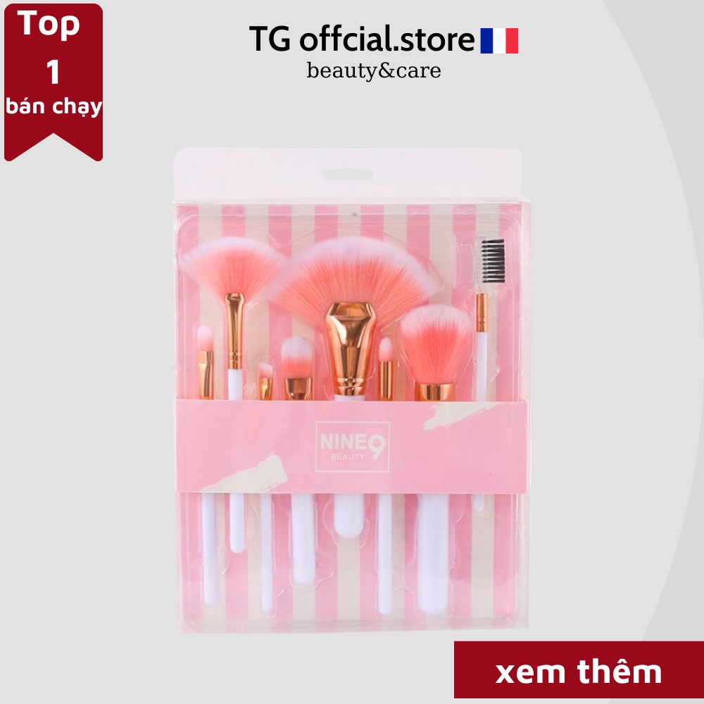 Bộ Cọ Trang Điểm 8 món Nine9 Beauty cọ nền cọ tán phấn cọ tạo khối cọ mắt cọ mí mắt cọ lông mày