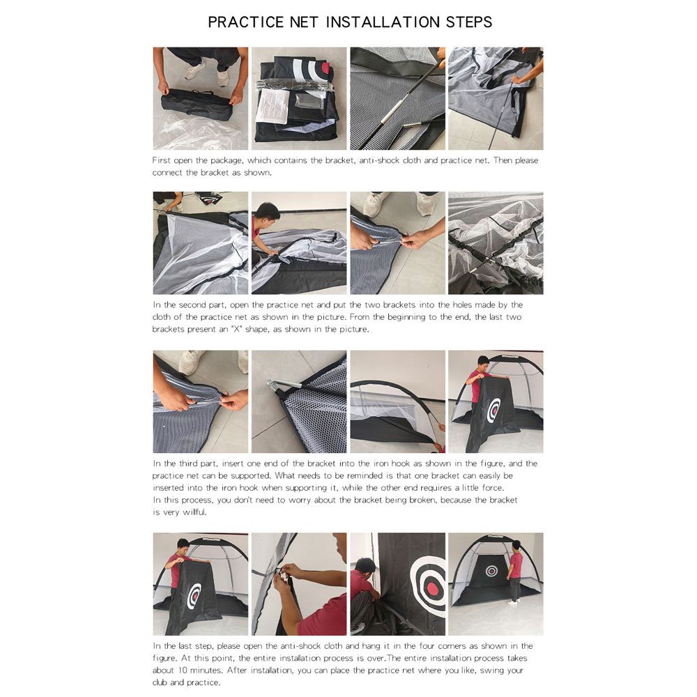 Lưới đánh golf 1M 2M di động hỗ trợ luyện tập chơi golf