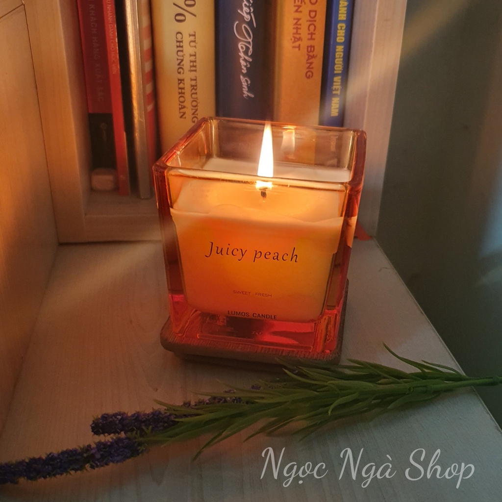 Nến Thơm Cao Cấp Lumos  Juicy Peach &amp; Nectarine (Hương trái hoa và trái xuân đào Úc) – NT29 - Nến trang trí, thư giãn