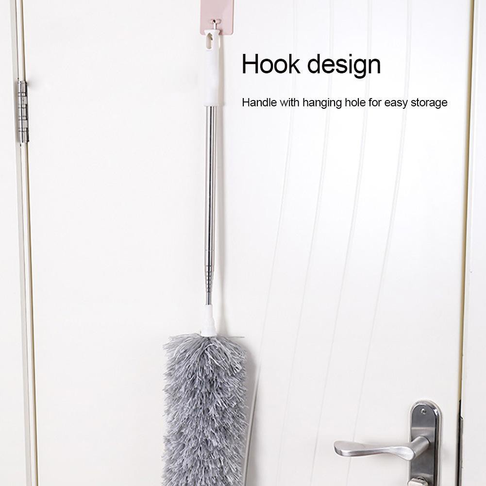Chổi quét bụi cán Inox dài 70 - 252 cm có thể kéo rút Cây phất trần san hô Microfiber Duster - Tiện lợi