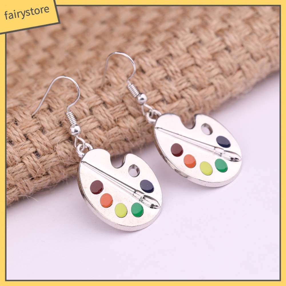 Hoa Tai Dáng Dài Mặt Hình Cọ Sơn Độc Đáo Cho Nữ