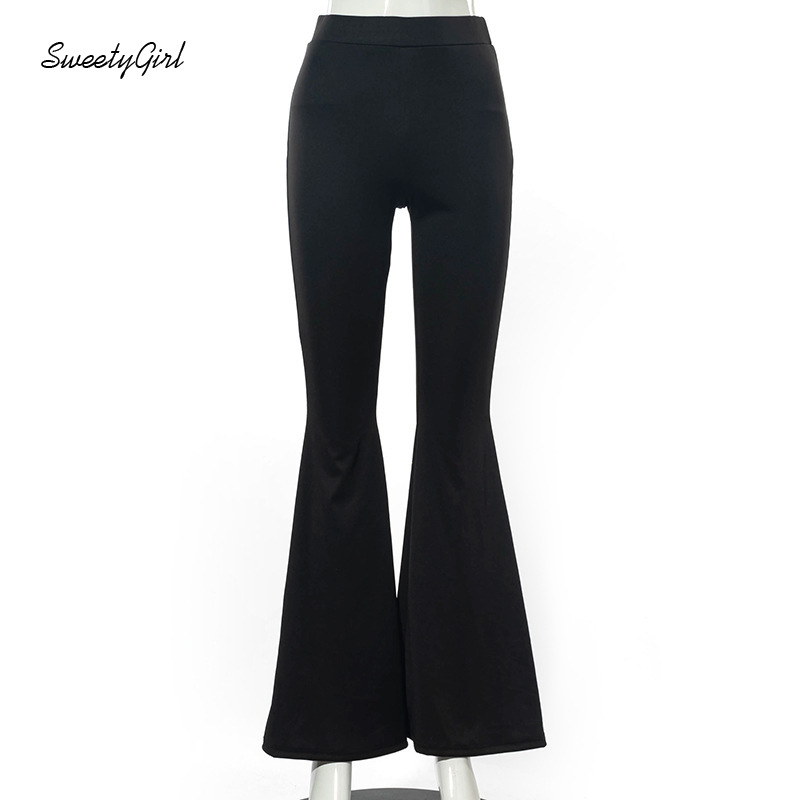 Quần Dài Ống Loe Màu Trơn Thời Trang Cho Nữ