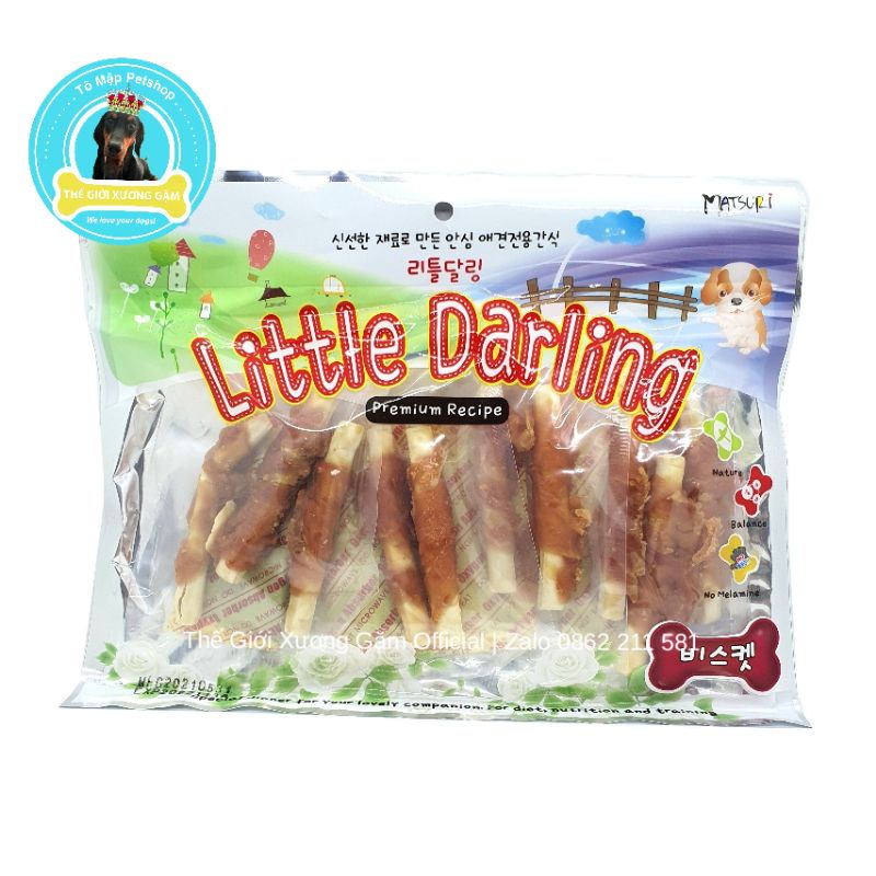 KHÔ GÀ MIX 4 MẪU SNACK LITTLE DARLING HÀN QUỐC CHO CHÓ 300GR