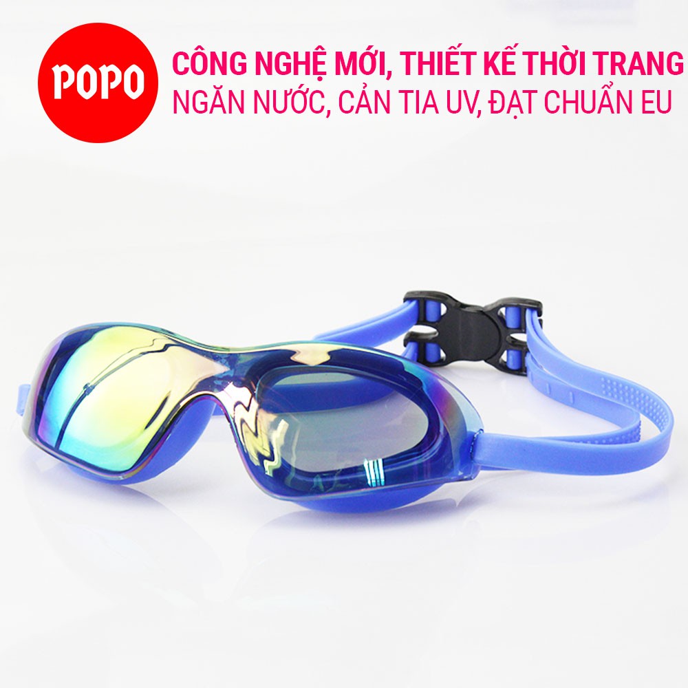 Kính bơi cho nam, nữ chống tia UV hạn chế sương mờ 2200 POPO mắt kính bơi tráng gương chống lóa, ngăn nước tuyệt đối