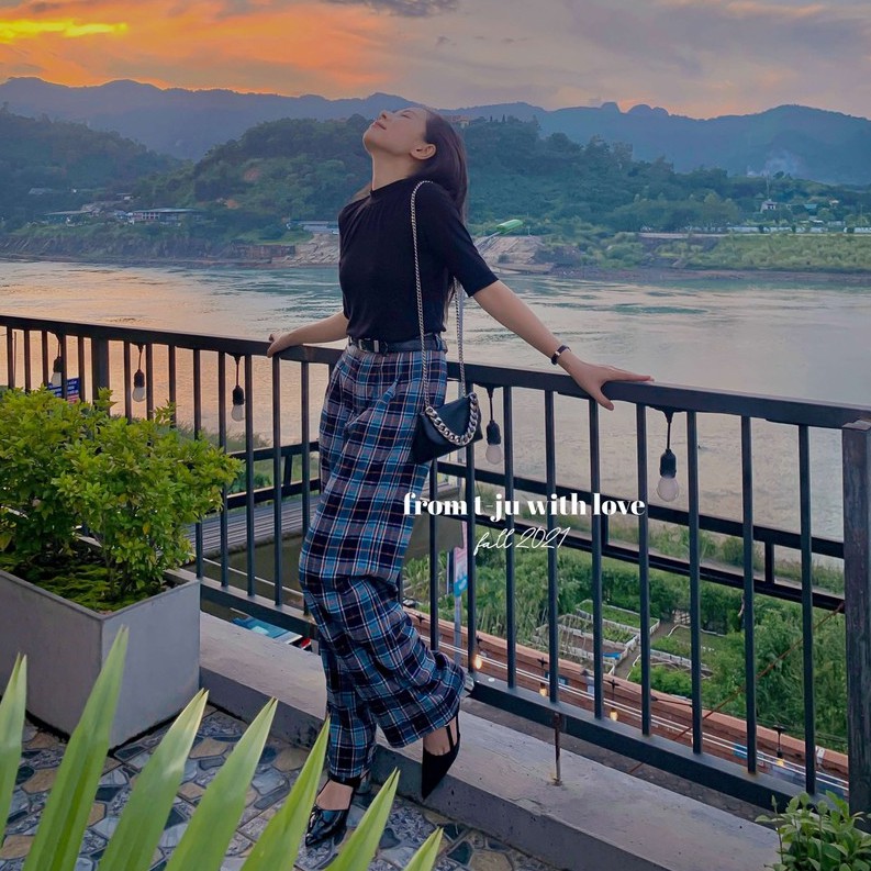 Quần suông kẻ caro cạp cao chiết ly túi chéo, Quần caro ống suông lưng cao Hàn Quốc, ulzzang, thiết kế T-Ju (Quần Lyly)