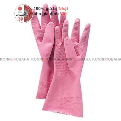 Găng tay cao su size M (xanh/hồng)