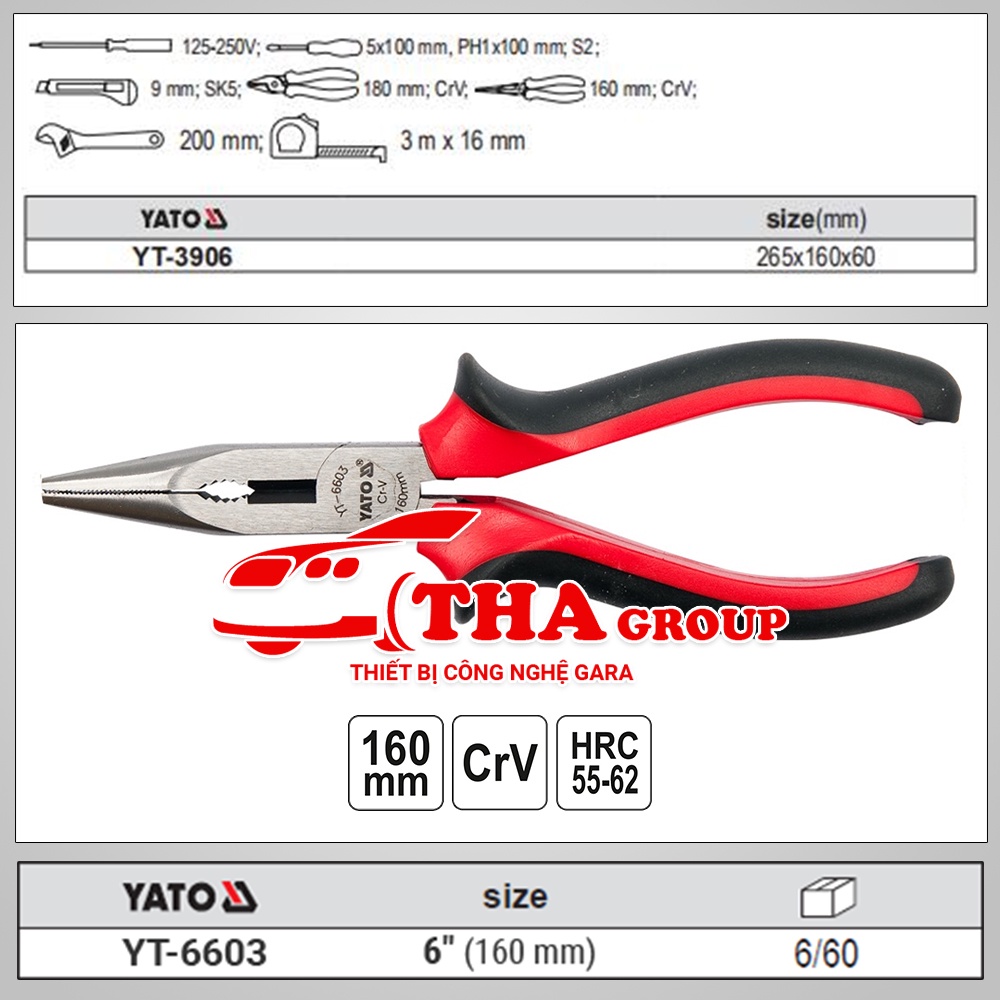 BỘ DỤNG CỤ SỬA CHỮA TỔNG HỢP 8 CHI TIẾT YATO YT-3906