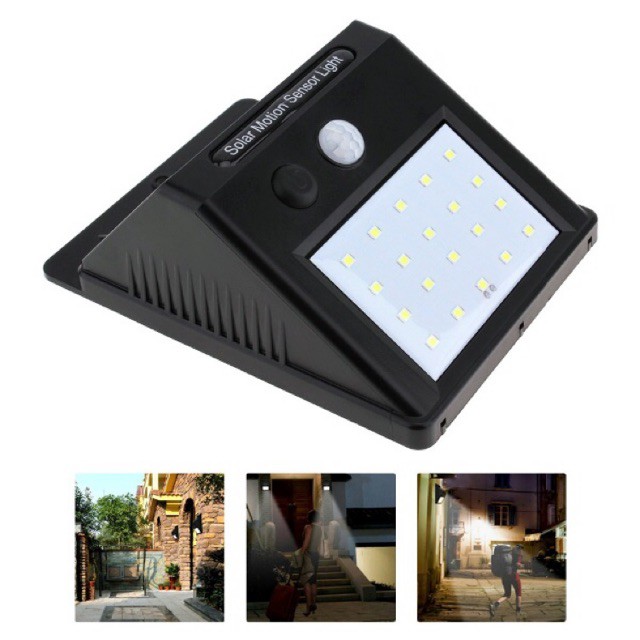Đèn Cảm Biến Năng Lượng Mặt Trời 20 Bóng Led Solar Powered Led Wall Light -DG0337