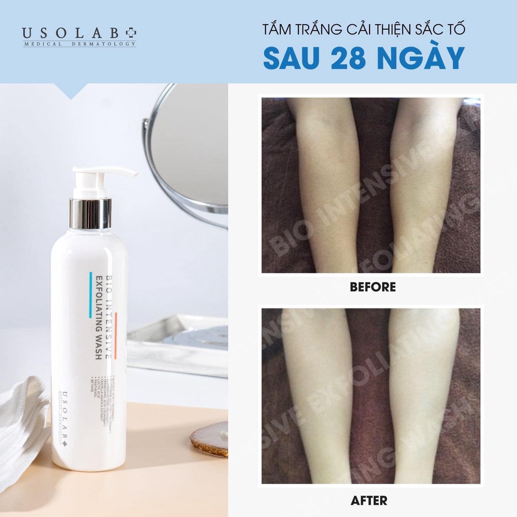 Sữa Tắm Trắng Da, Tẩy Tế Bào Chết USOLAB Bio Intensive Exfoliating Wash 250ml