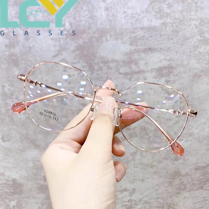 LCYY gọng tròn nhỏ chống ánh sáng xanh Kính thời trang nữ phiên bản Hàn Quốc 7712 (-0 ° -600 °) spot