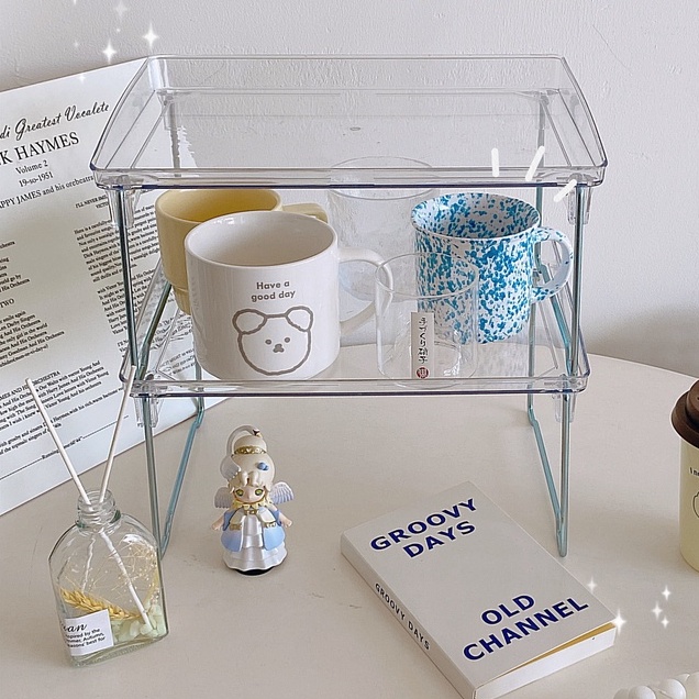 Kệ đựng đồ để bàn trong suốt đa năng tiện dụng cho nhà bếp