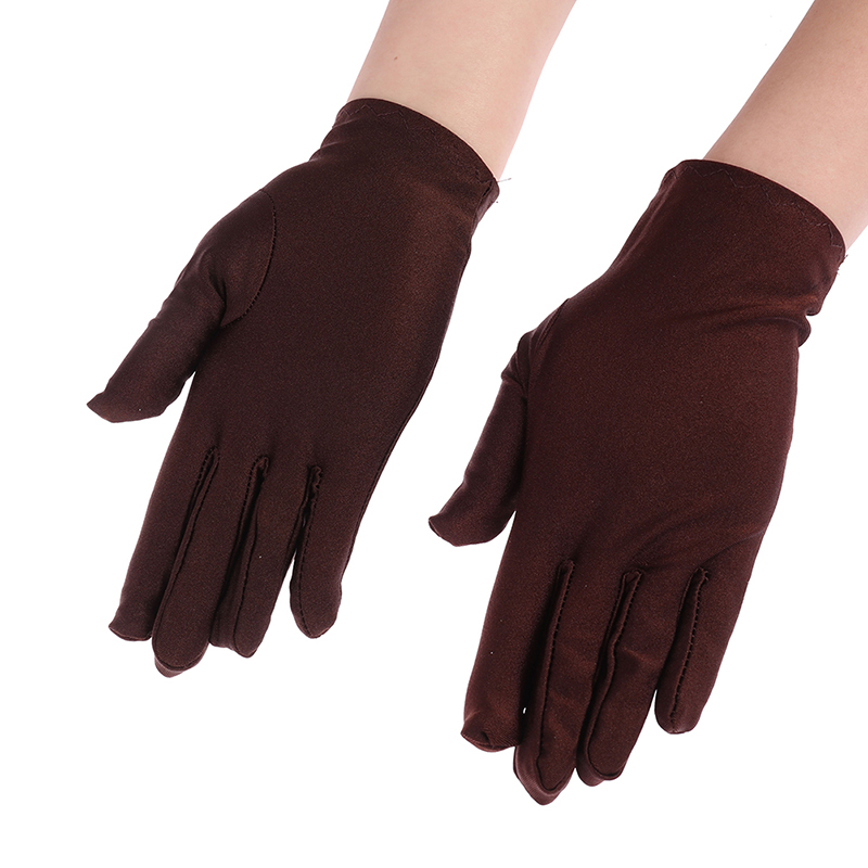 Găng tay vải satin mềm mại thời trang đẹp mắt cho bạn gái