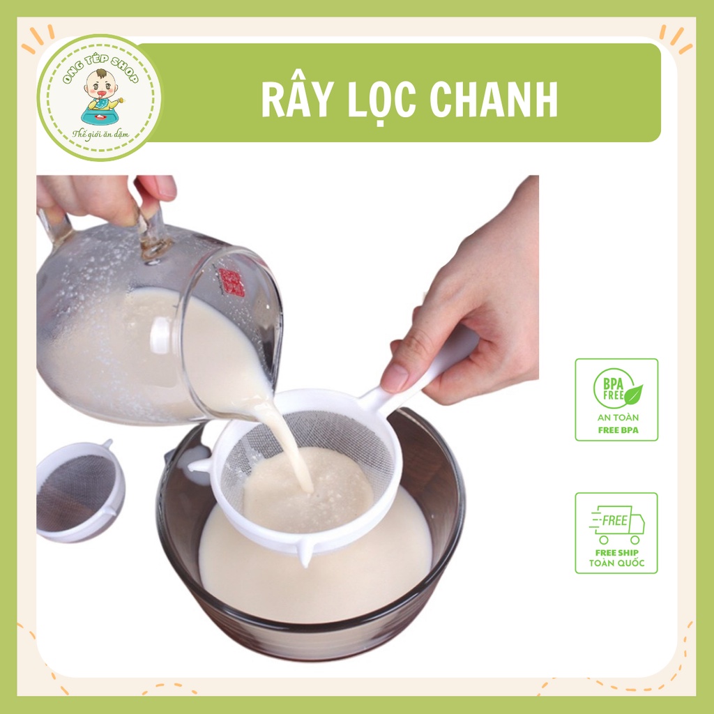 Rây lọc sữa hạt, rây lọc thức ăn có tay cầm bằng nhựa - 2 size