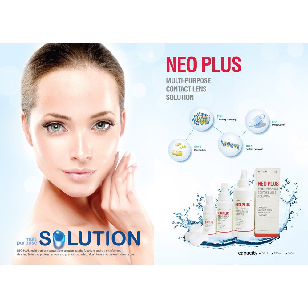Nước Ngâm Contact Lens Kính Áp Tròng Hàn Quốc Neo Plus Chính Hãng Date Mới