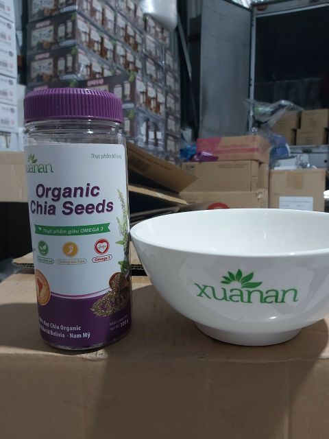 (quà 1 bịch yến mạch hữu cơ) Bịch Hạt chia Organic Xuân An bịch 300g Tặng  bịch yến mạch